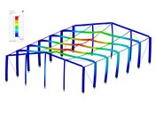 Calcul de structure résultant d'une halle en acier