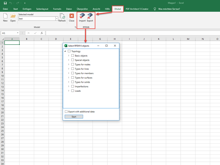 FAQ 005188 | L'importation à partir de Microsoft Excel est-elle toujours disponible dans RFEM 6 ?