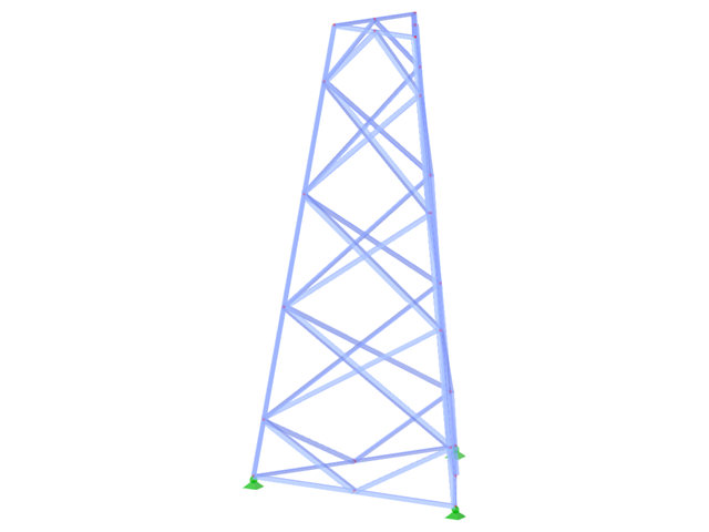 Numéro de modèle 2340 | TST038-a | Tour en treillis | Plan triangulaire | Diagonales du losange (non interconnectées, droites)