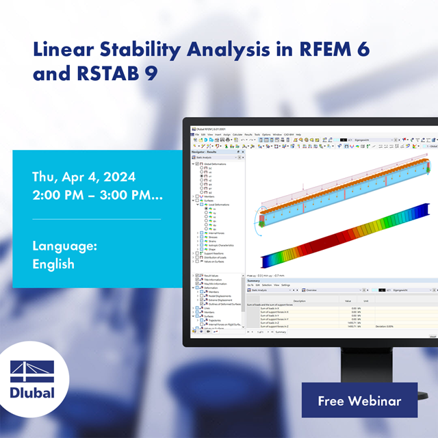 Analyse de stabilité linéaire dans RFEM 6 et RSTAB 9
